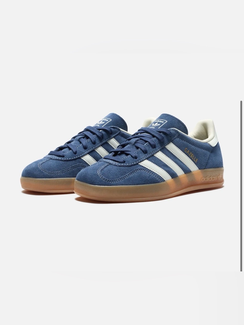 adidas Gazelle Suede Sneakers - Blue and White - UNISEX SHOE MEN 5.5/WOMEN 6.5